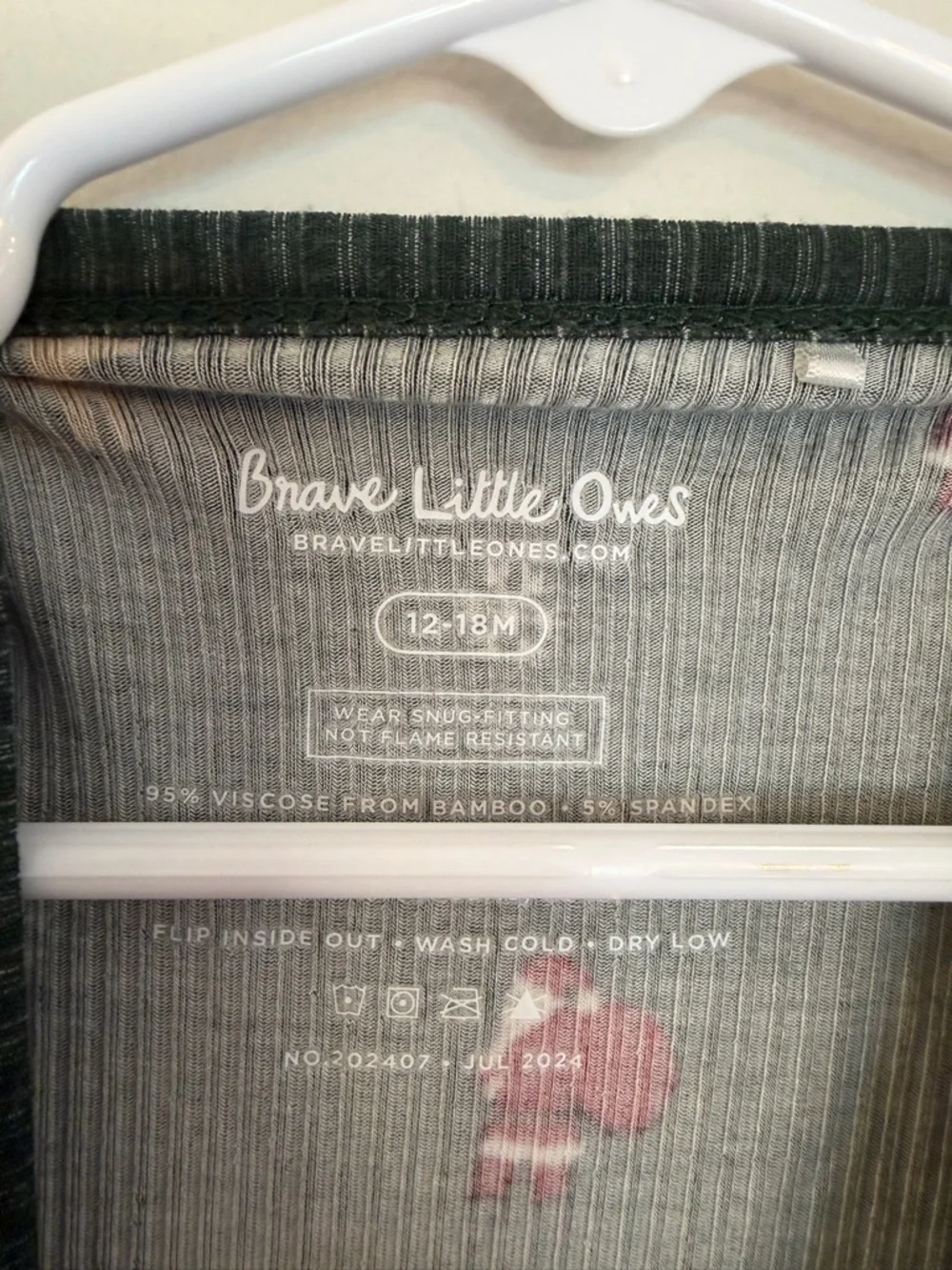 Brave Little Ones Bamboo Christmas Pajama Santa One Piece 12-18M